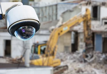 Security camera at construction site