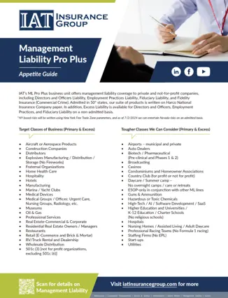 Management Liability Appetite Guide